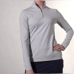 Greg Norman Heathered Comfort Stretch 1/4 Zip long sleeve Shark Grey Heather
